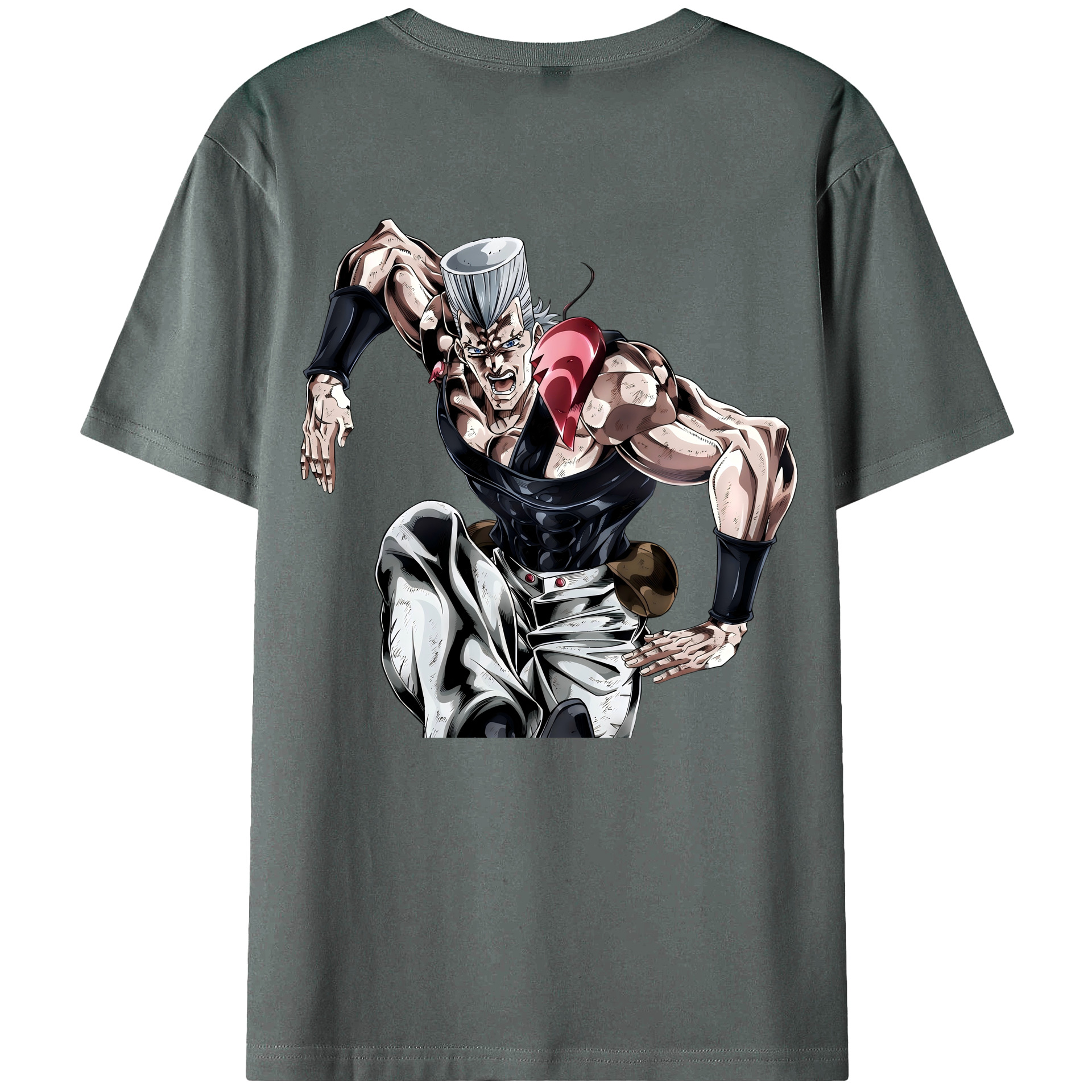 （画像用） ジョジョの奇妙な冒険 ジャン＝ピエール?ポルナレフ JoJo's Bizarre Adventure Jan Pierre Polnareff 綿100％ メンズ半袖Tシャツ（バックプリント） 通気性